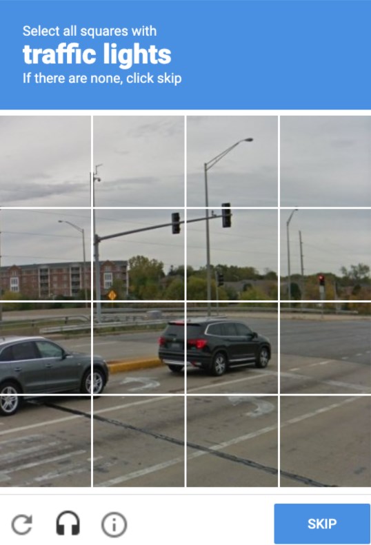 reCAPTCHA cars