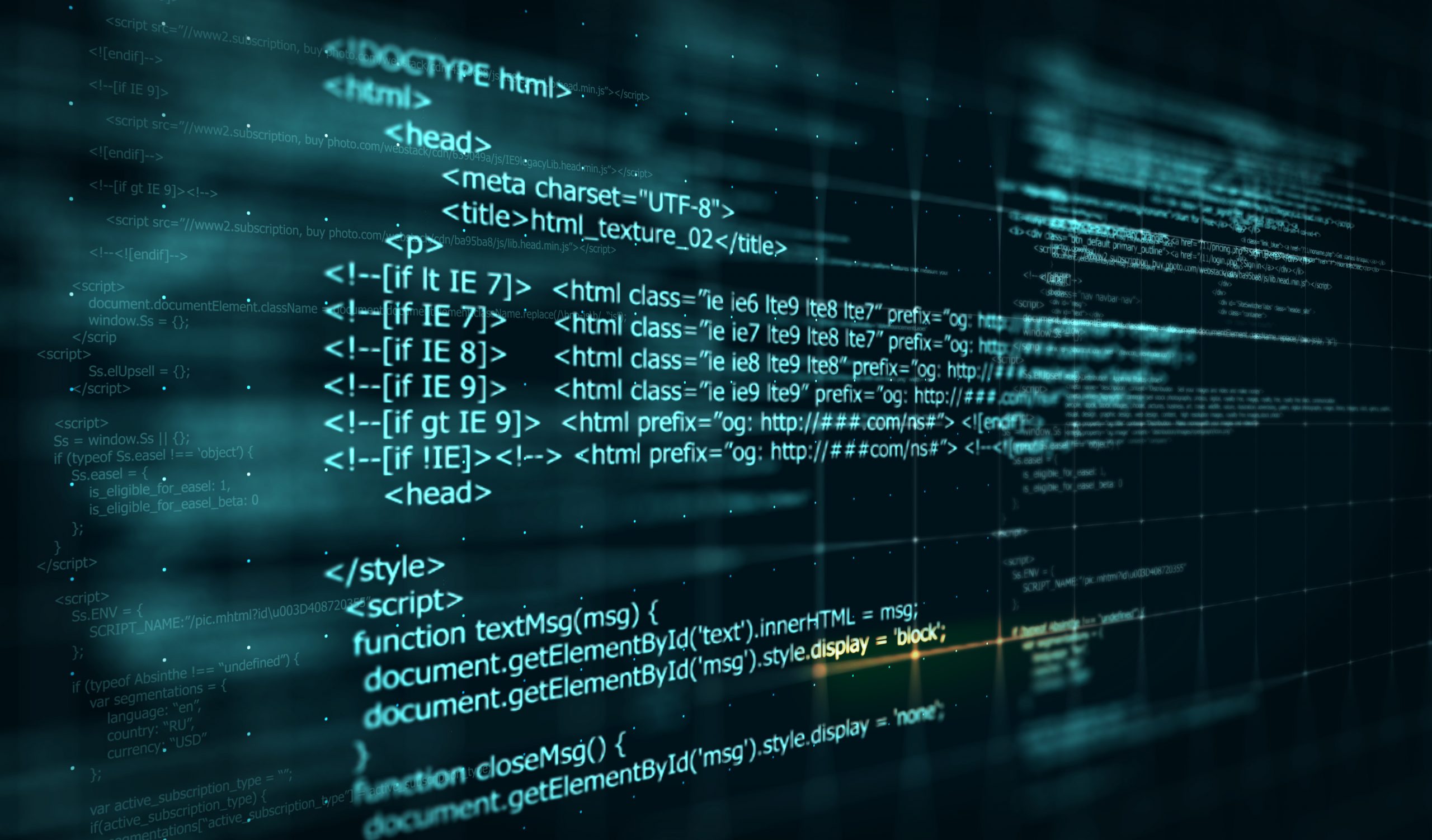 Code, HTML web programming background