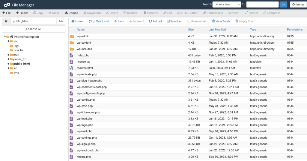 cPanel File Manager