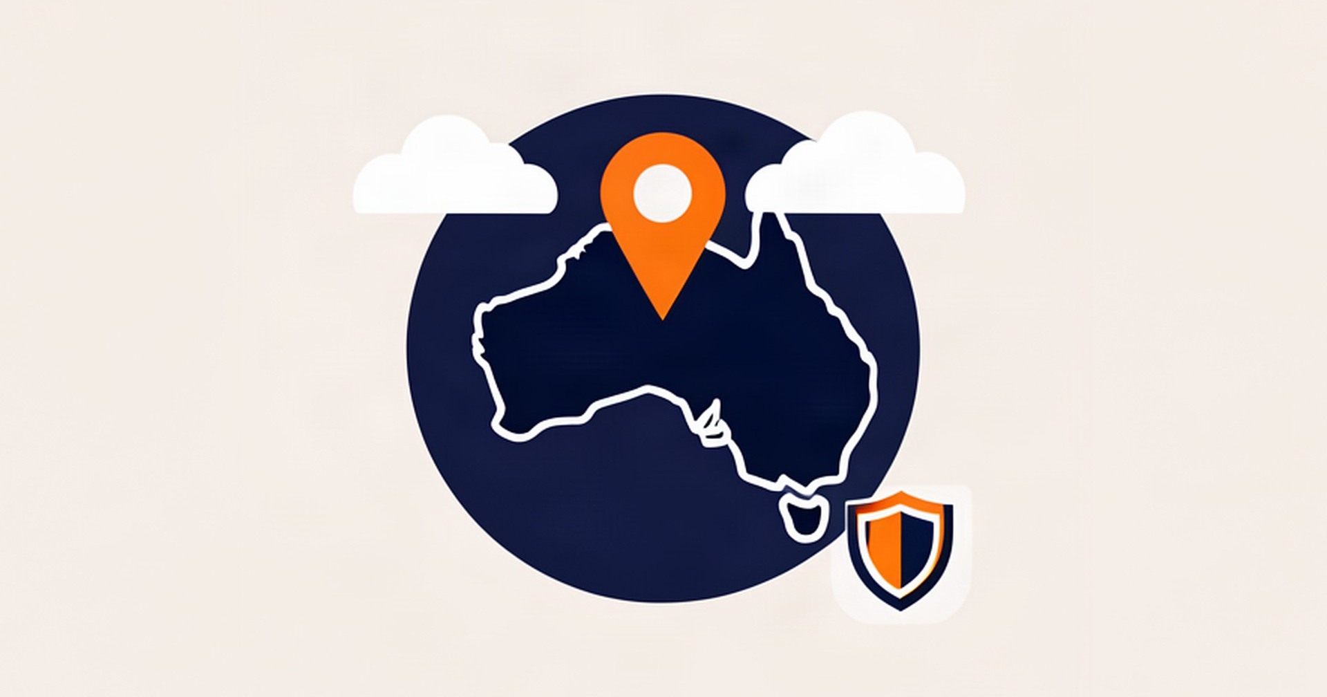 Australian domain, location and online security illustration