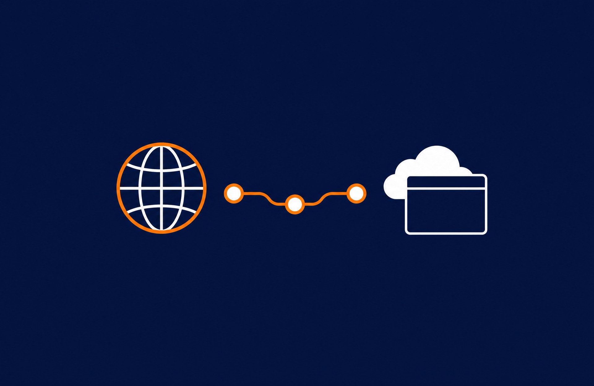 Domain name connected to web hosting through DNS
