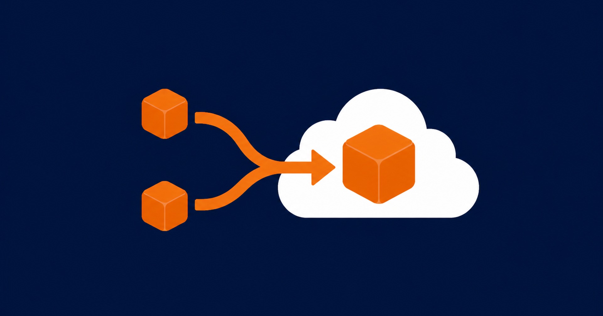 Two small hosting cubes moving into an isolated cloud resource
